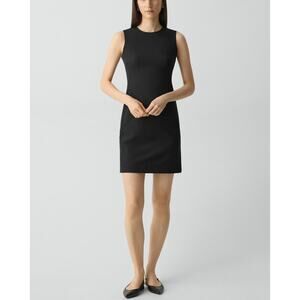 Theory Sleeveless Fitted Dress Black Traceable Wool Size 6 NWT Versatile
